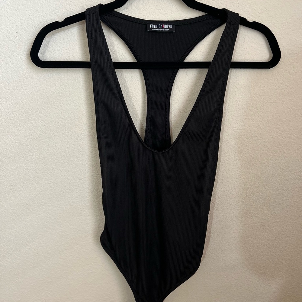 Fashion Nova Black Sleeveless Bodysuit